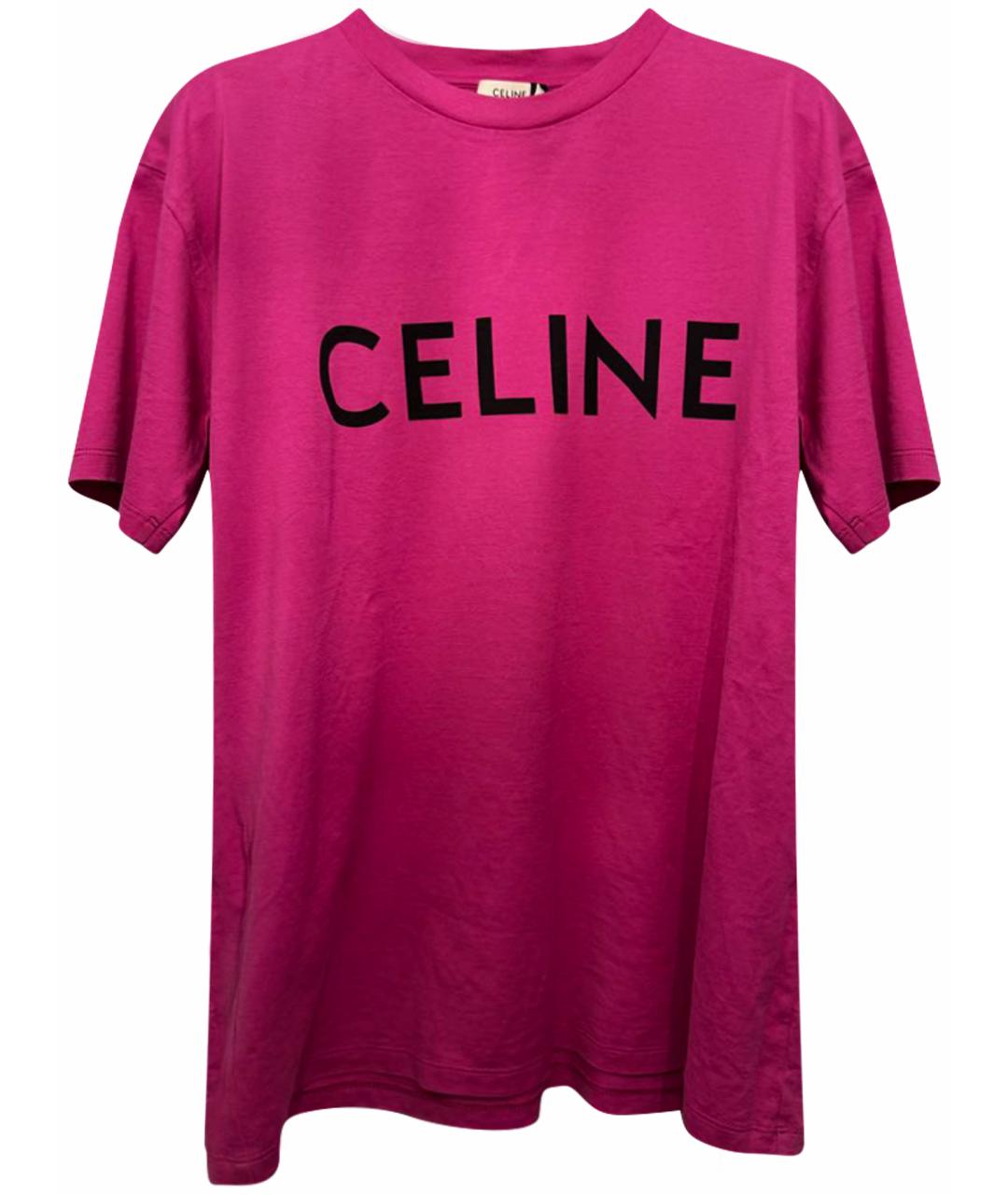 CELINE Розовая хлопковая футболка, фото 1