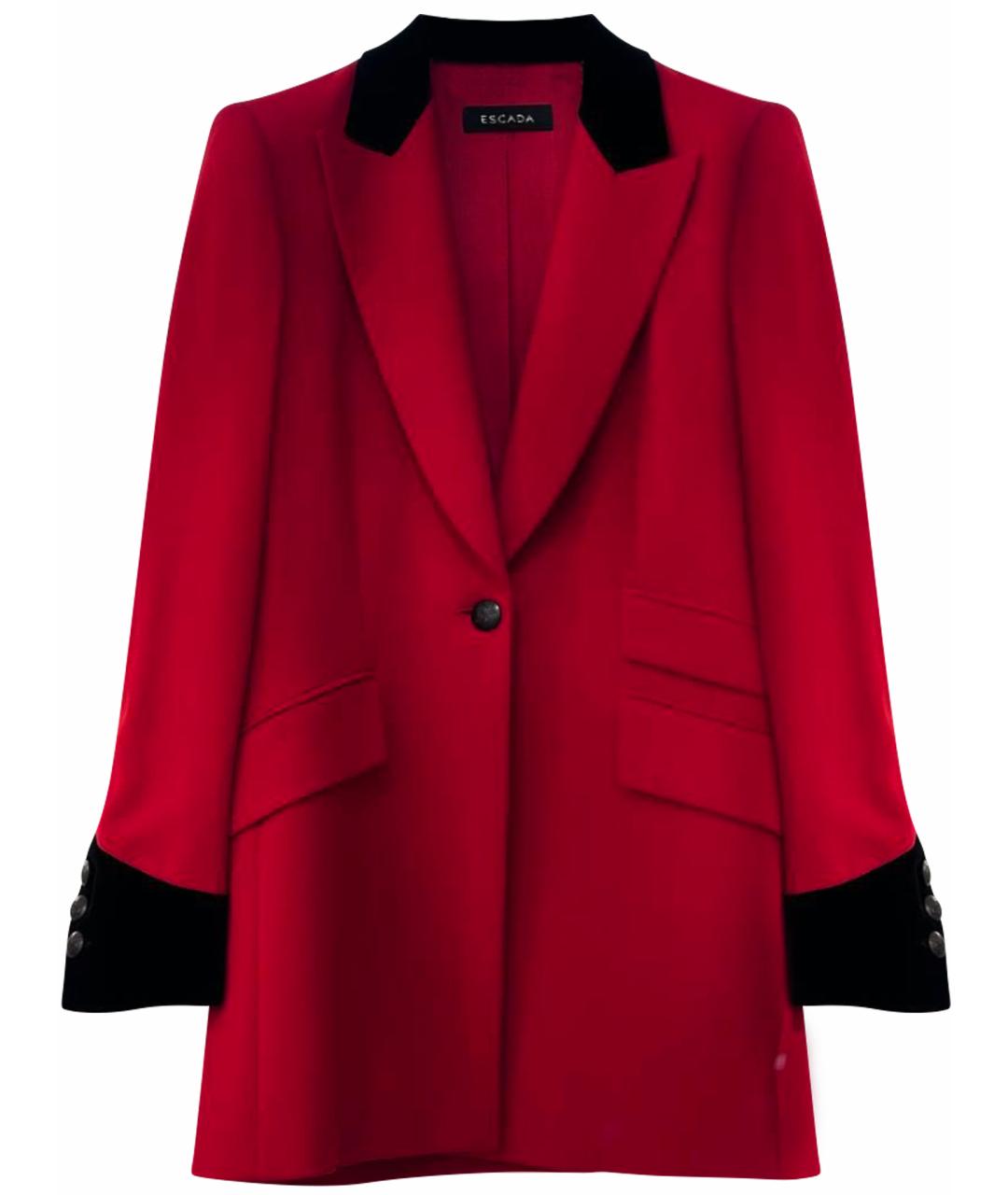 ESCADA Красный шерстяной жакет/пиджак, фото 1