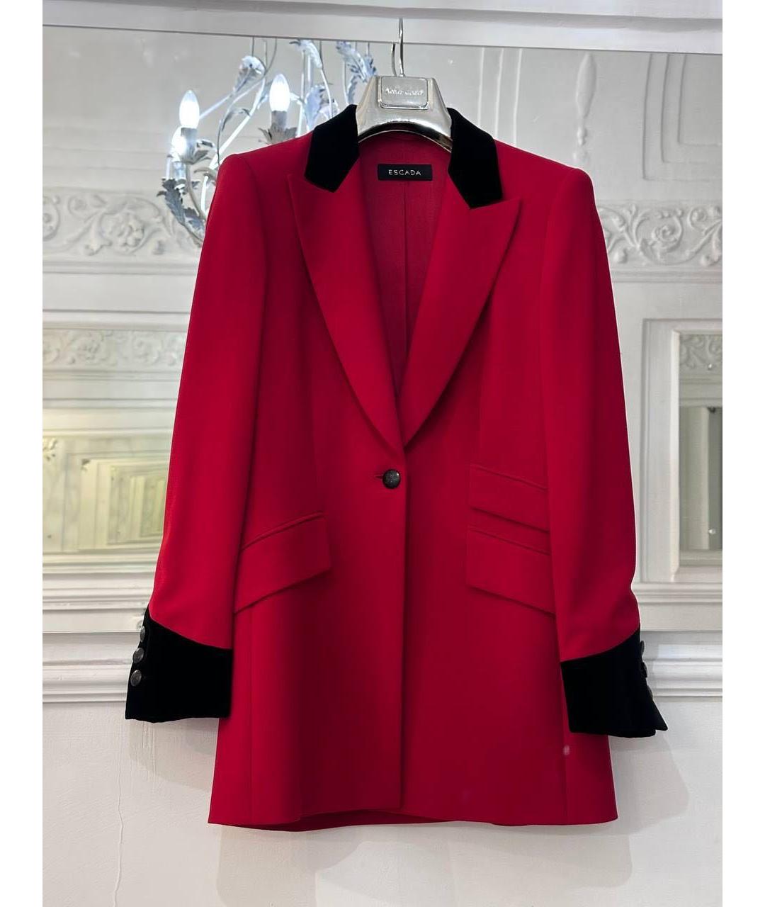 ESCADA Красный шерстяной жакет/пиджак, фото 7