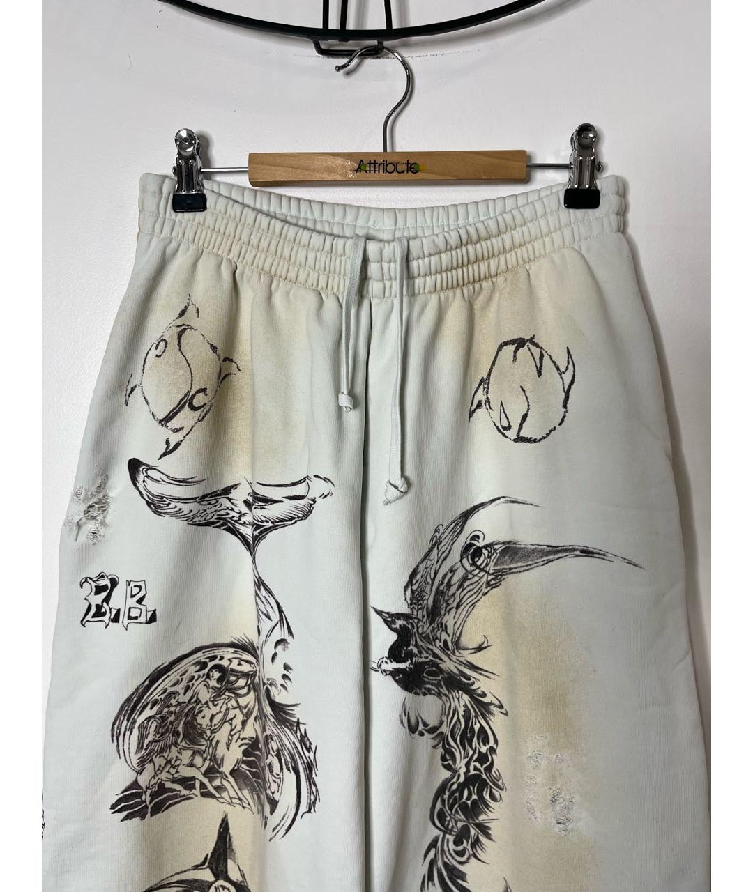 BALENCIAGA Белые хлопковые повседневные брюки, фото 3