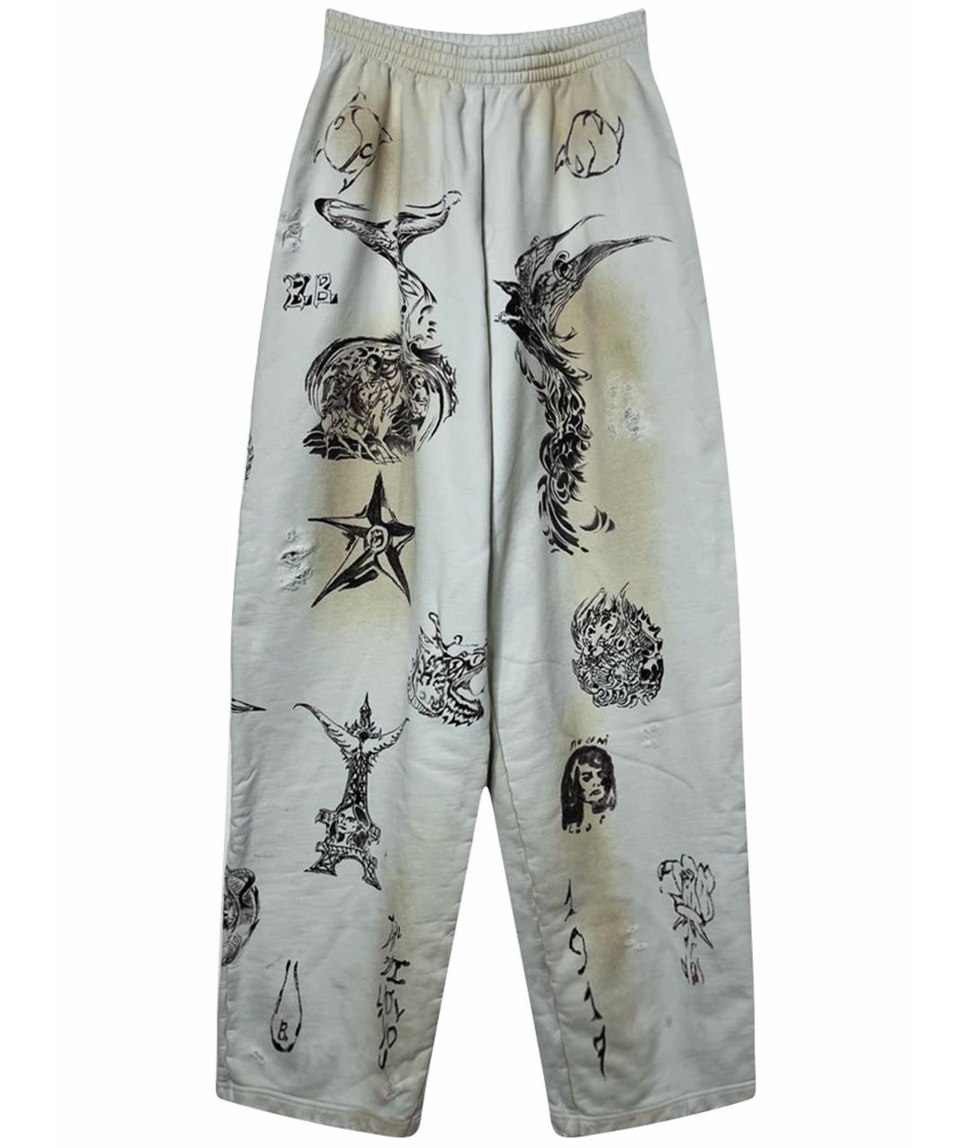 BALENCIAGA Белые хлопковые повседневные брюки, фото 1