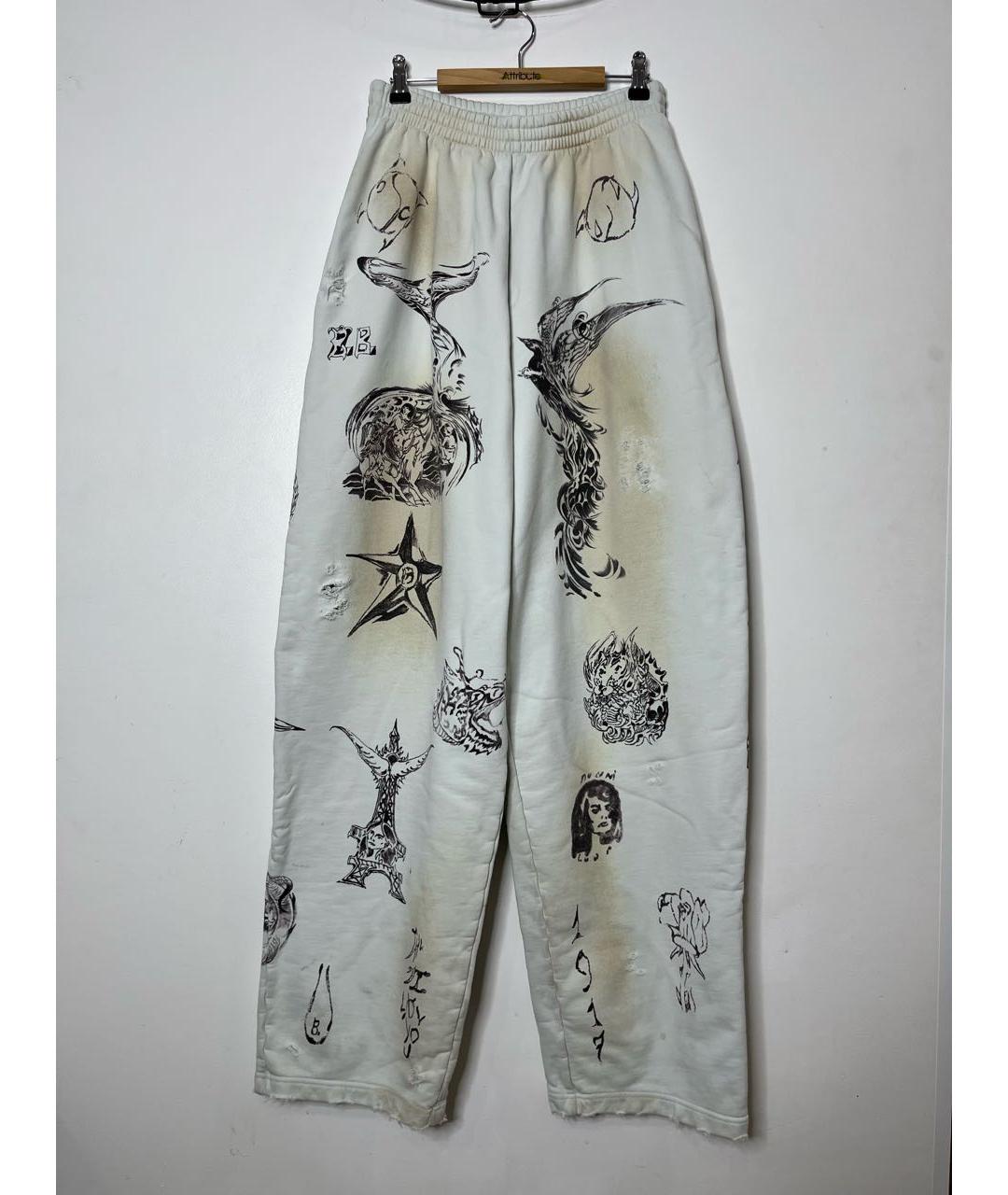 BALENCIAGA Белые хлопковые повседневные брюки, фото 9