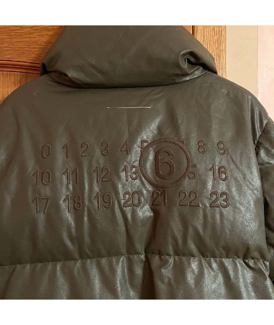 MM6 MAISON MARGIELA Хаки полиуретановый пуховик, фото 3
