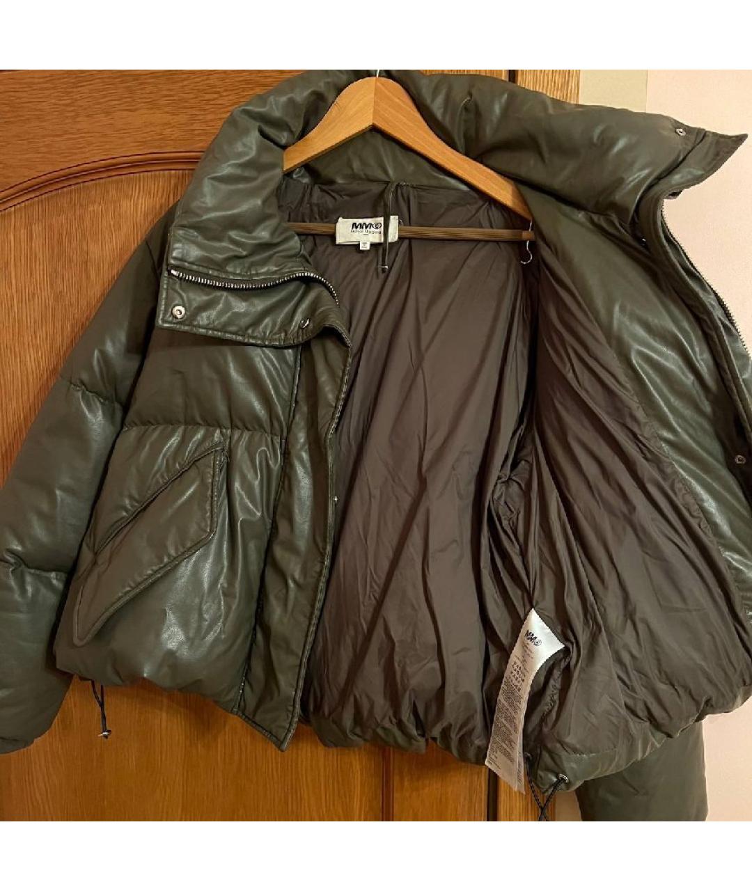 MM6 MAISON MARGIELA Хаки полиуретановый пуховик, фото 4