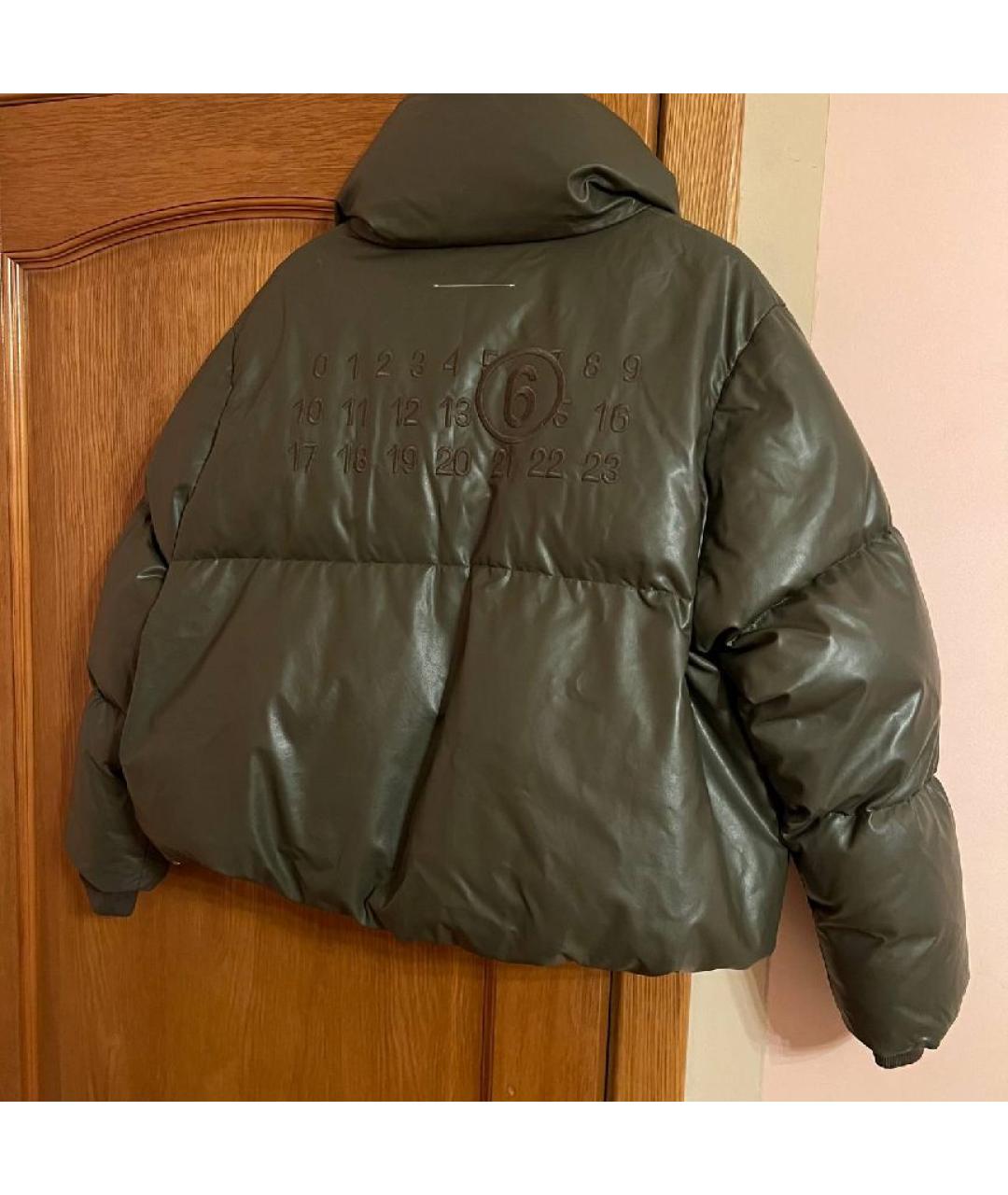 MM6 MAISON MARGIELA Хаки полиуретановый пуховик, фото 2