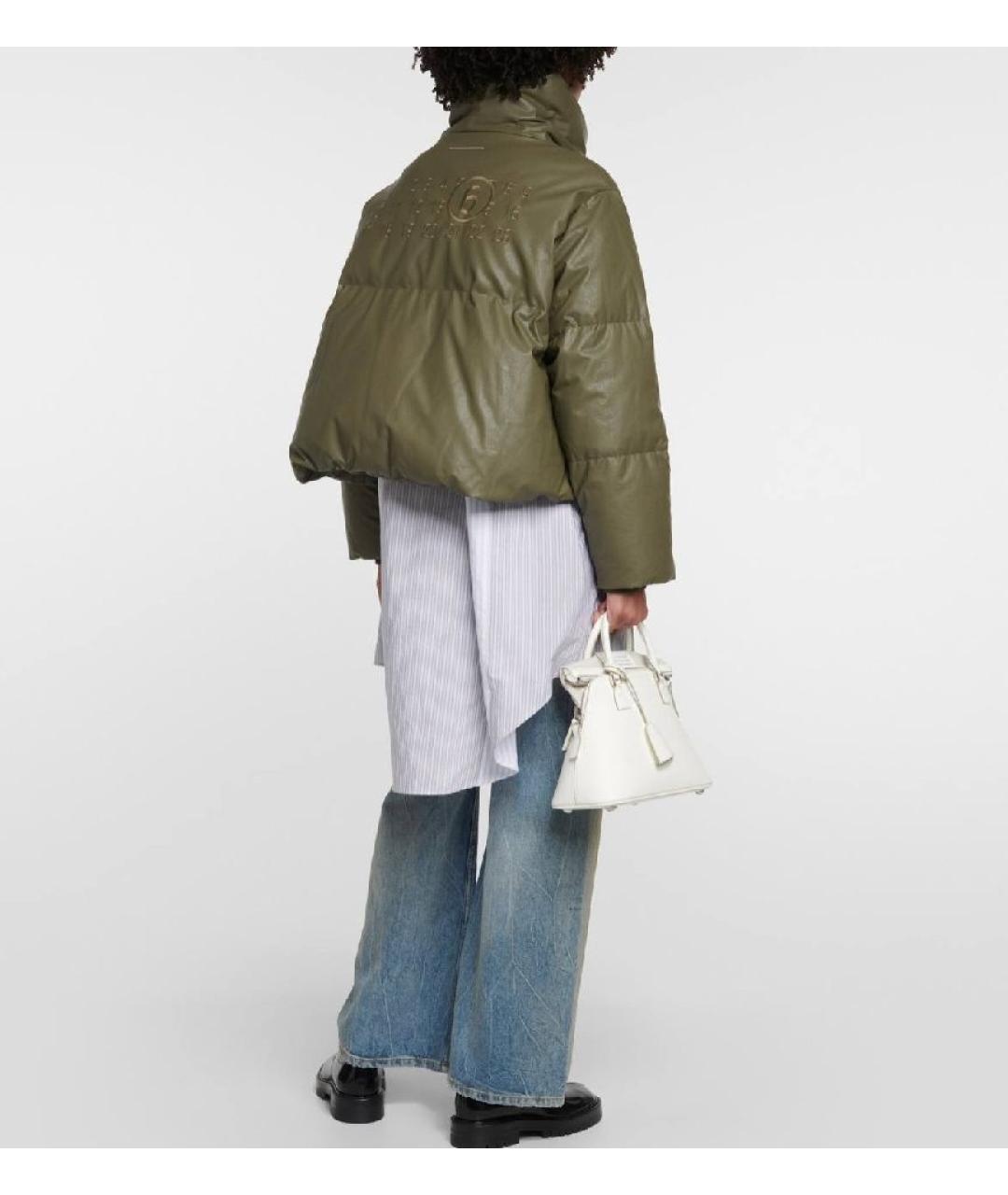 MM6 MAISON MARGIELA Хаки полиуретановый пуховик, фото 6