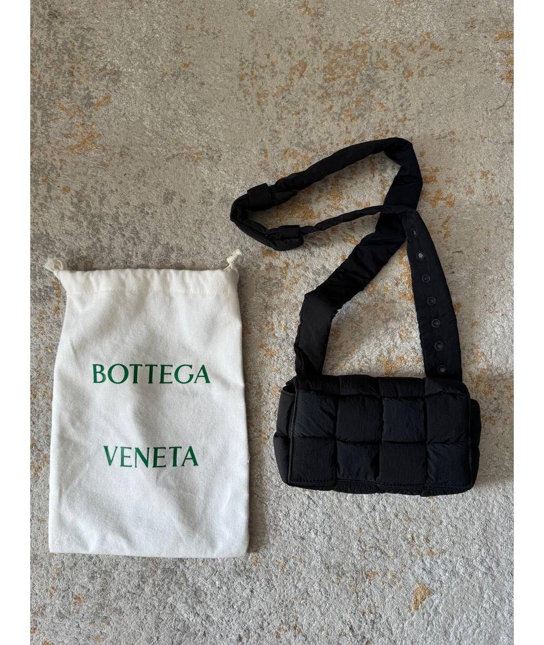 BOTTEGA VENETA Черная тканевая сумка на плечо, фото 4