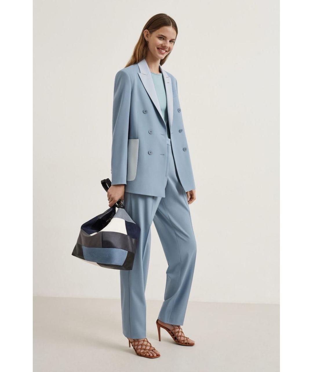 STELLA MCCARTNEY Голубой шерстяной костюм с брюками, фото 3