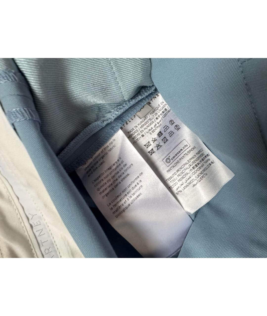 STELLA MCCARTNEY Голубой шерстяной костюм с брюками, фото 7