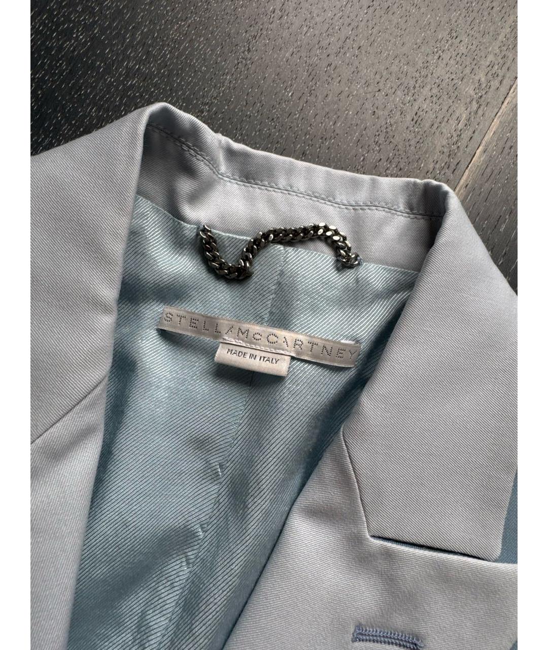 STELLA MCCARTNEY Голубой шерстяной костюм с брюками, фото 4