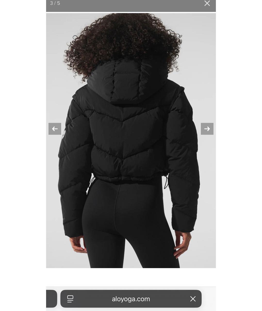 ALO YOGA Черный полиэстеровый пуховик, фото 4