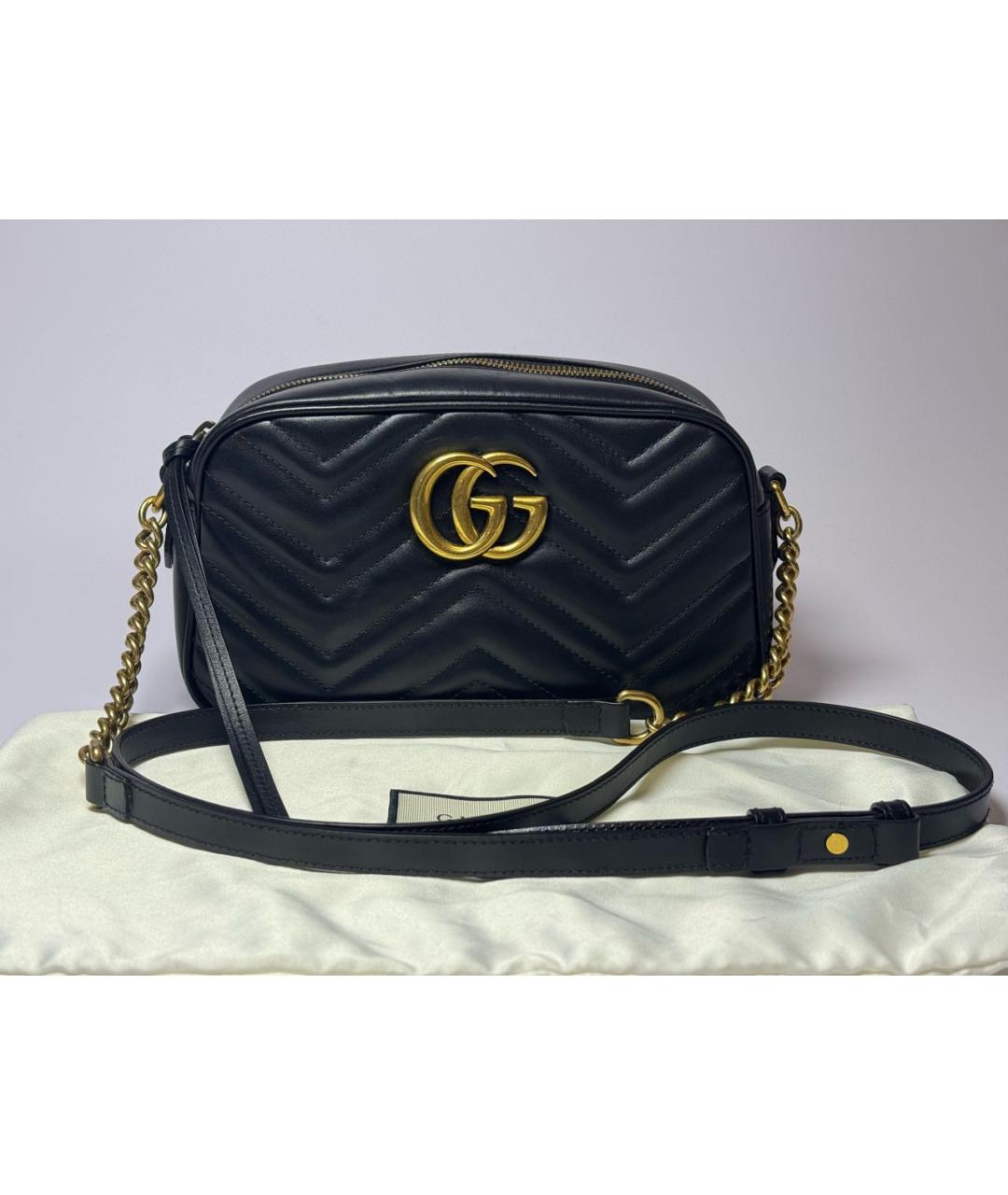 GUCCI Черная кожаная сумка через плечо, фото 8