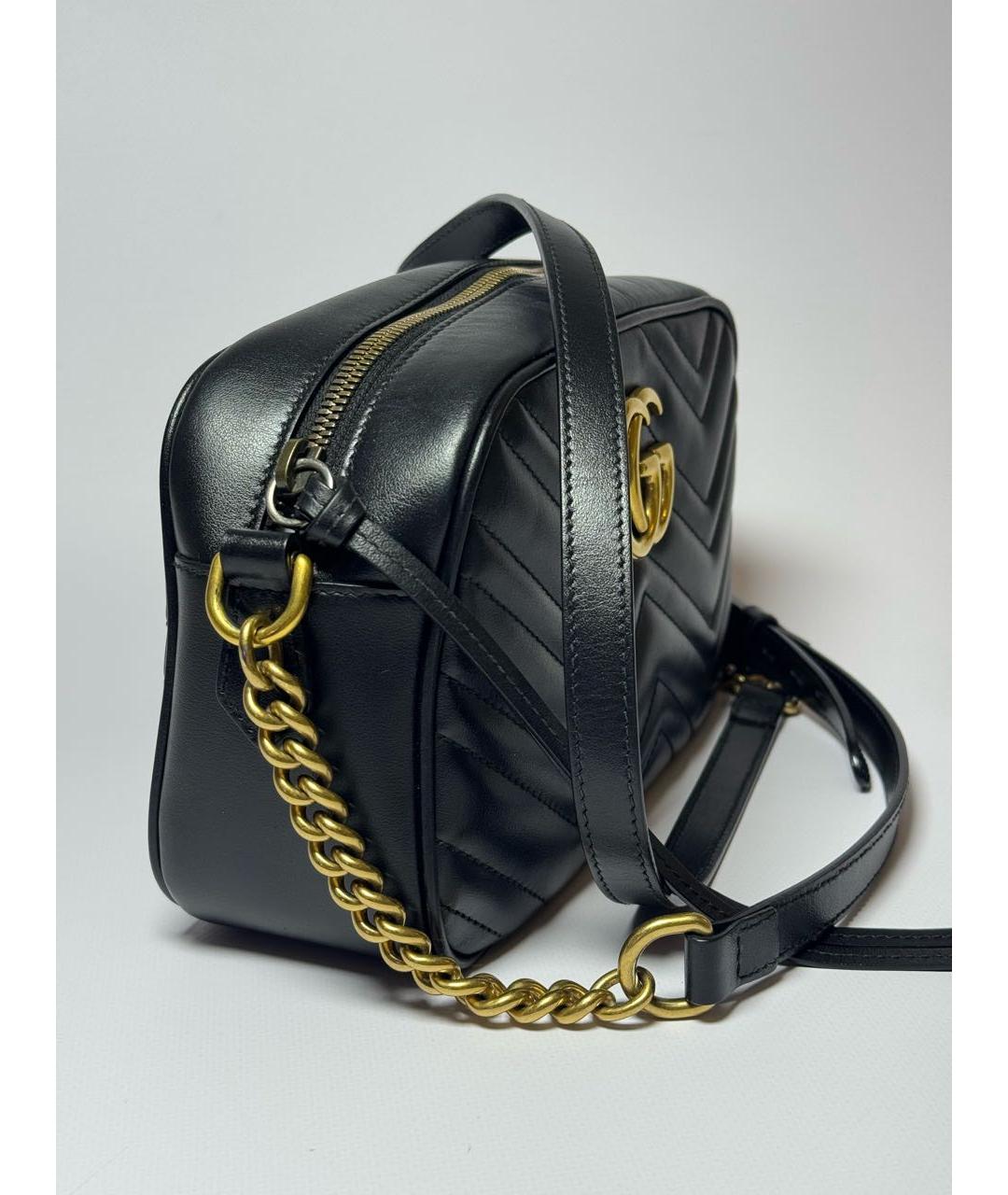 GUCCI Черная кожаная сумка через плечо, фото 2