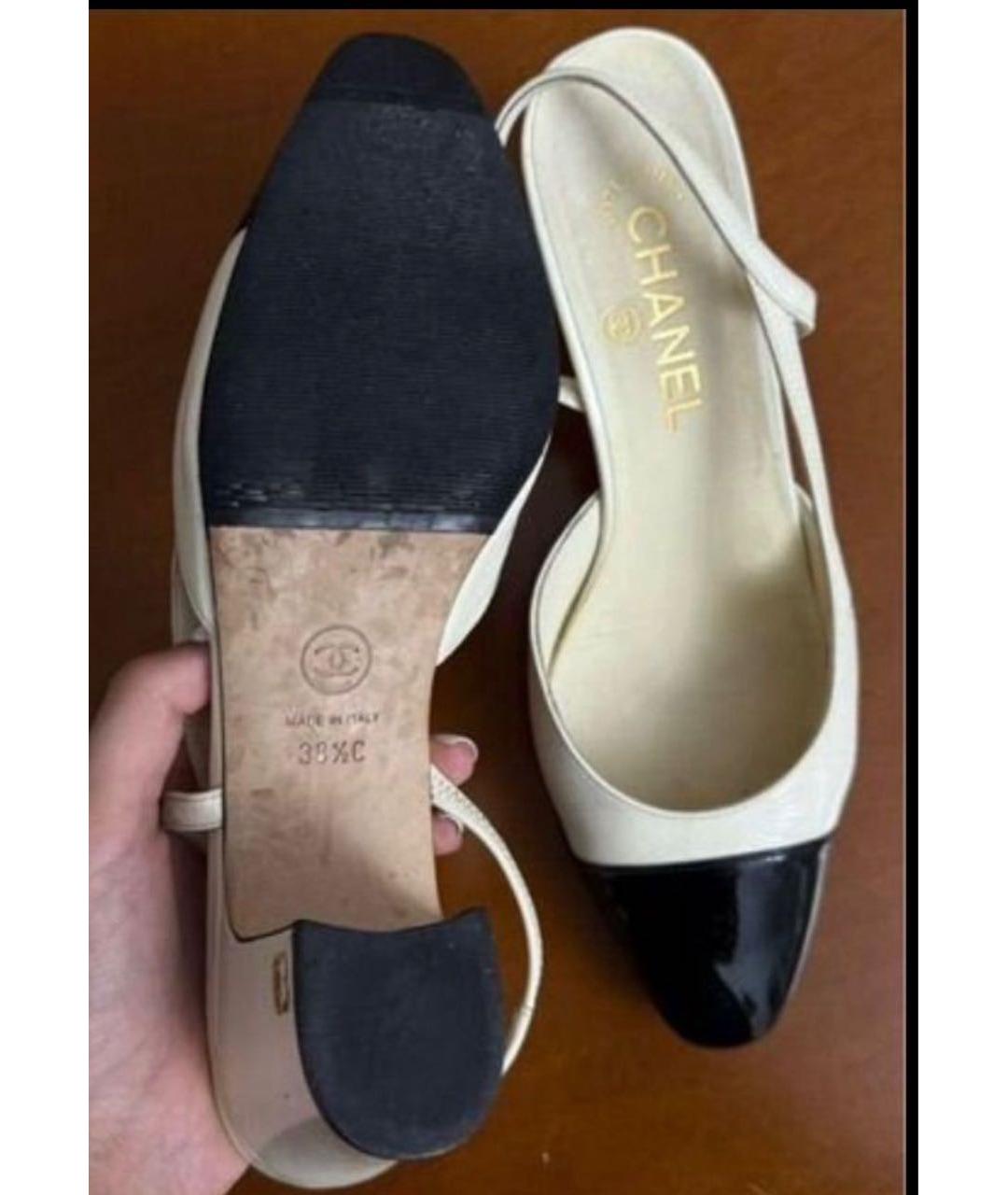 CHANEL Белые кожаные туфли, фото 4