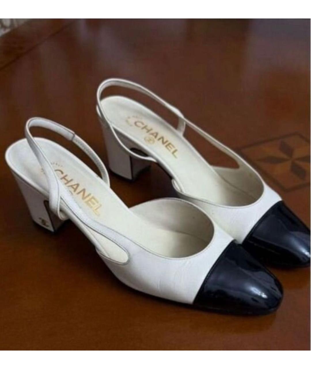 CHANEL Белые кожаные туфли, фото 3
