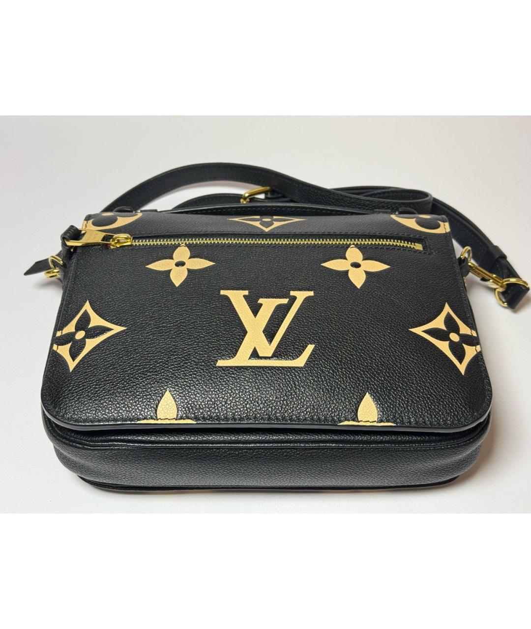 LOUIS VUITTON Черная кожаная сумка через плечо, фото 7