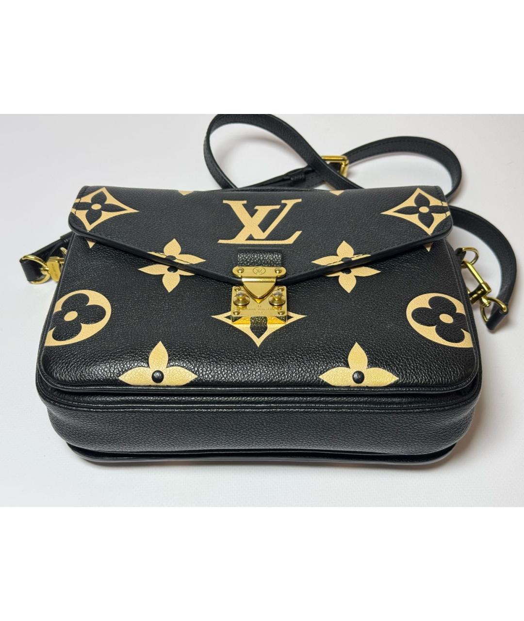 LOUIS VUITTON Черная кожаная сумка через плечо, фото 6