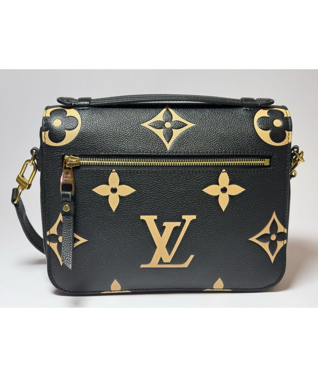 LOUIS VUITTON Черная кожаная сумка через плечо, фото 3