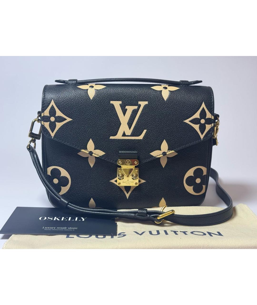 LOUIS VUITTON Черная кожаная сумка через плечо, фото 9