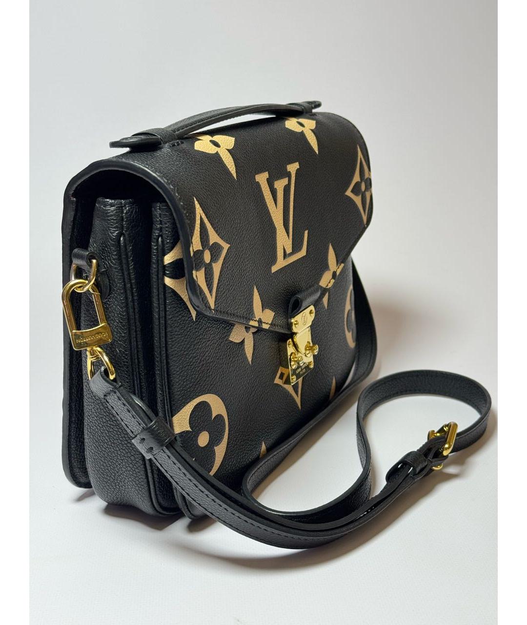 LOUIS VUITTON Черная кожаная сумка через плечо, фото 2