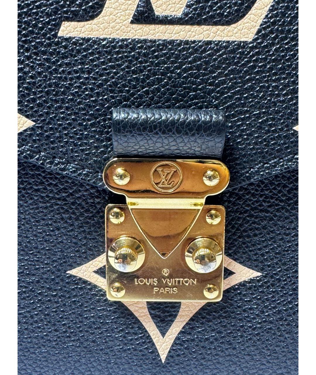 LOUIS VUITTON Черная кожаная сумка через плечо, фото 8