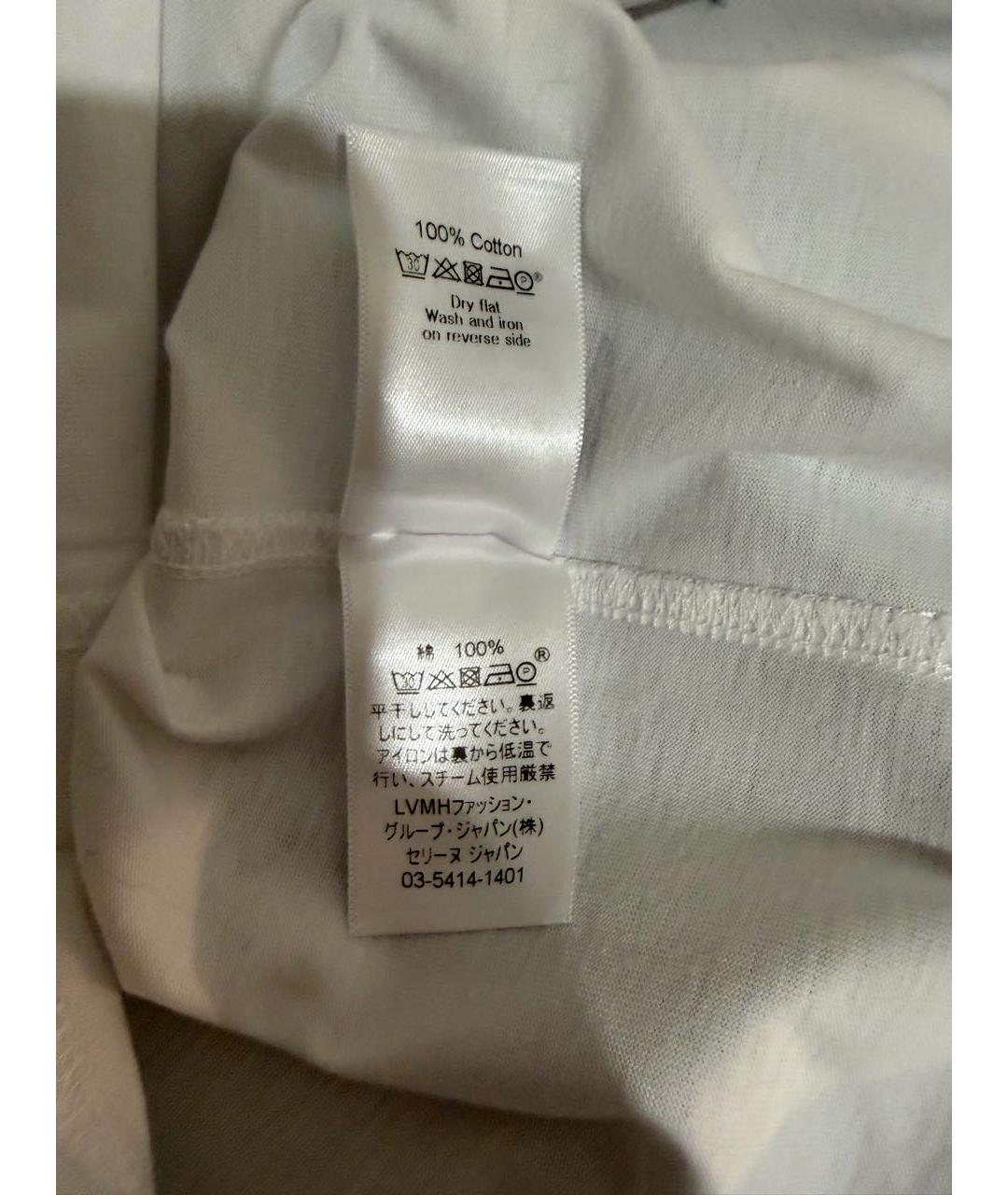 CELINE Белая хлопковая футболка, фото 5