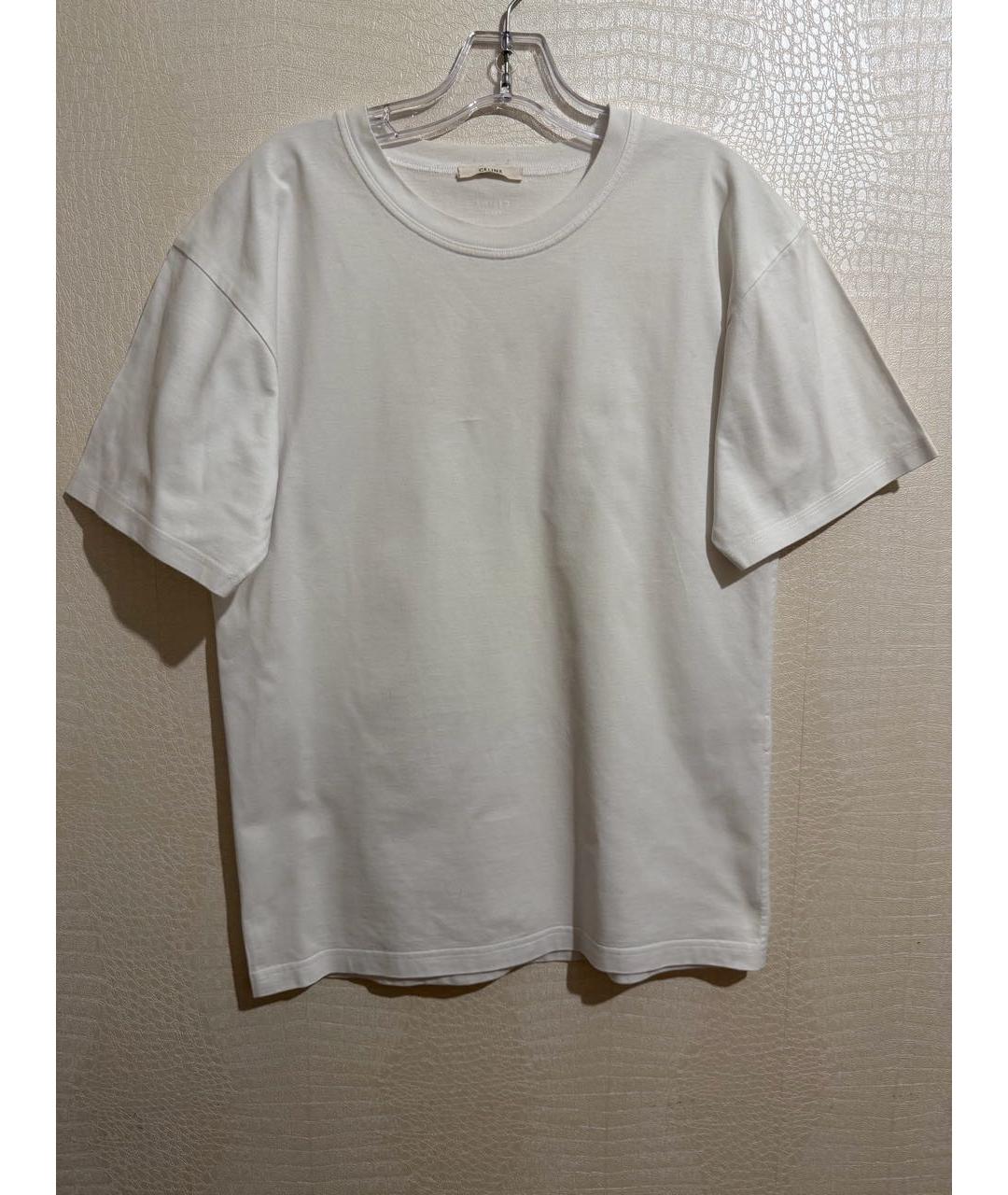 CELINE Белая хлопковая футболка, фото 6