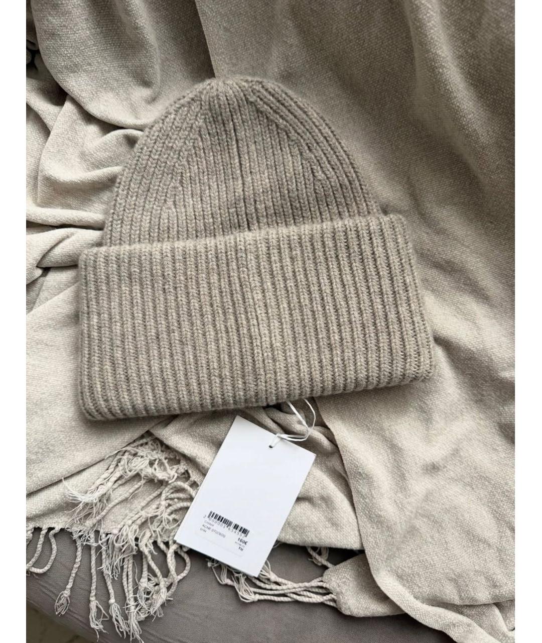 ACNE STUDIOS Бежевая шерстяная шапка, фото 3