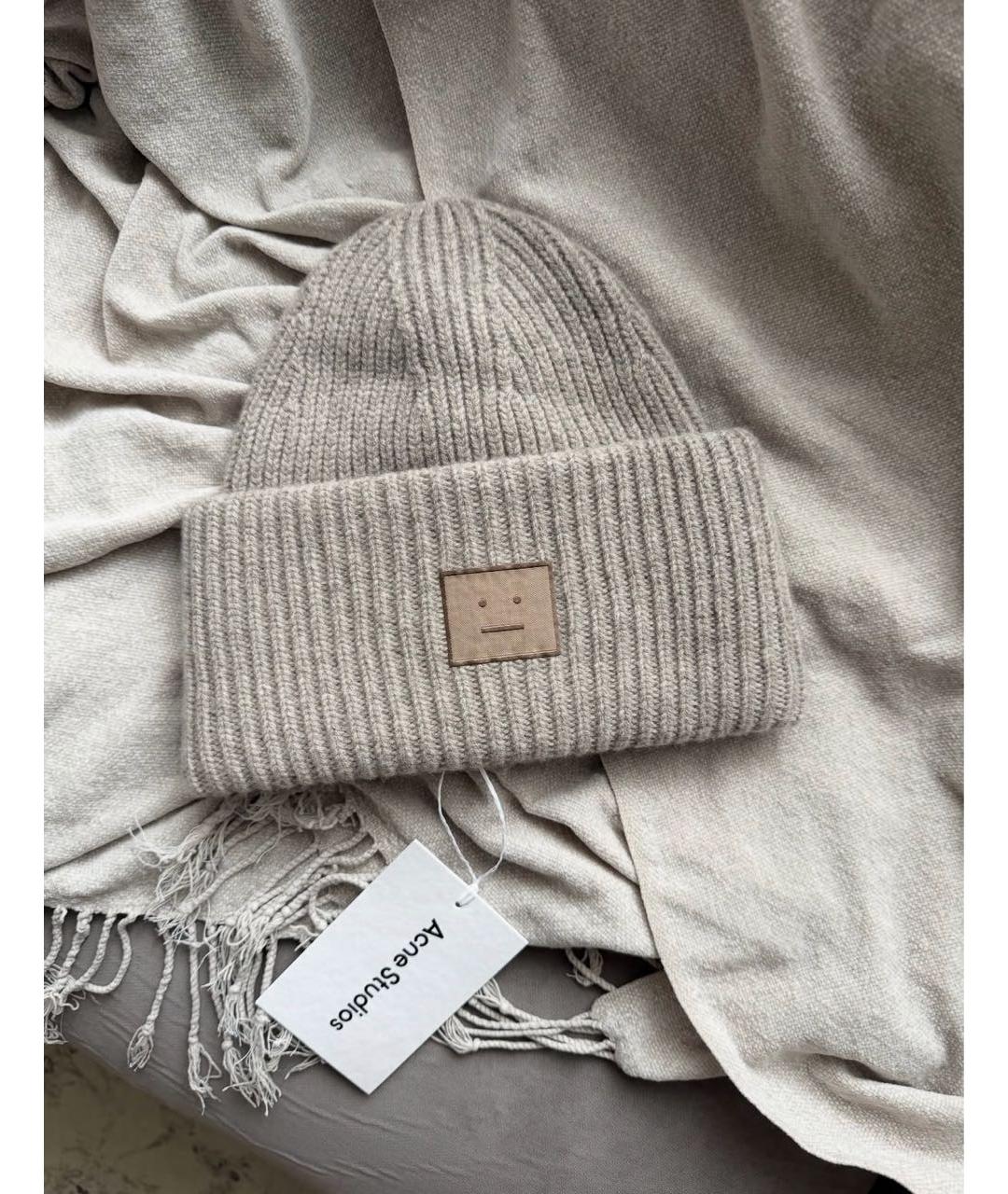 ACNE STUDIOS Бежевая шерстяная шапка, фото 2