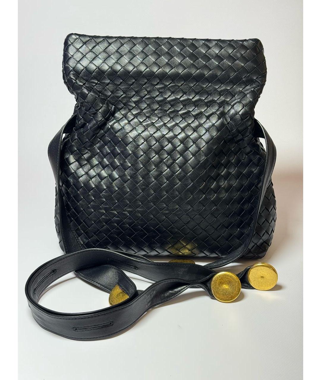 BOTTEGA VENETA Черная кожаная сумка через плечо, фото 3