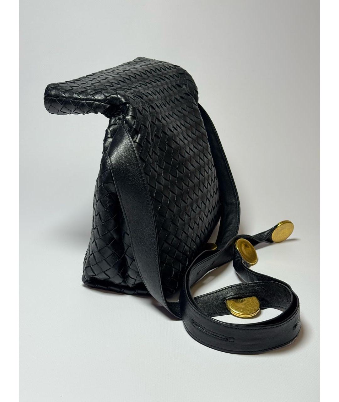 BOTTEGA VENETA Черная кожаная сумка через плечо, фото 2