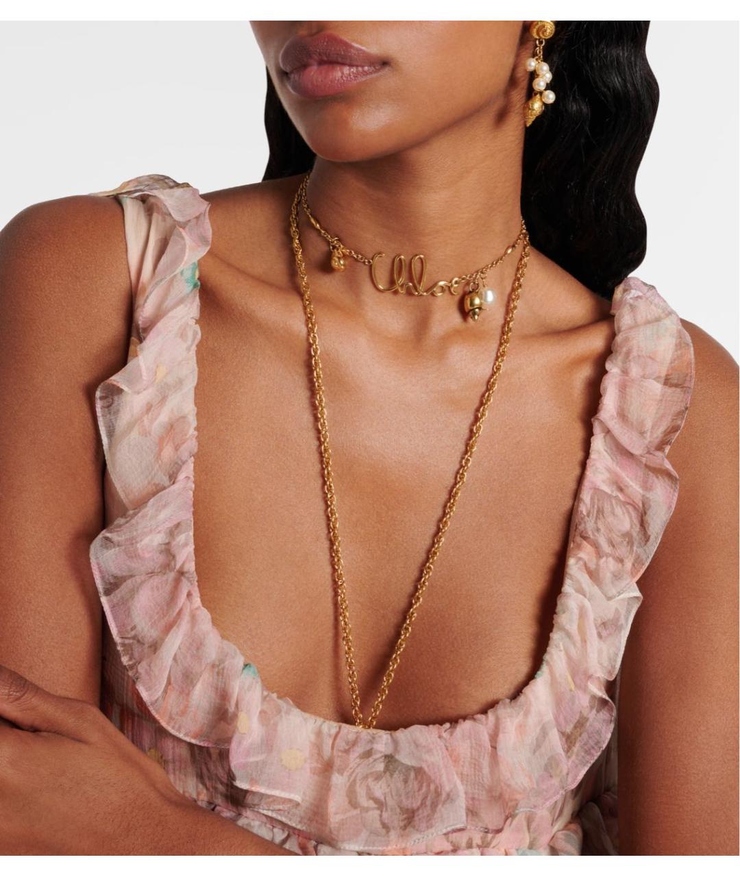 CHLOE Золотая латунная цепочка, фото 5