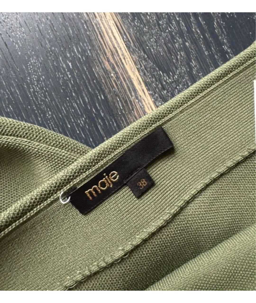 MAJE Зеленый вискозный костюм с юбками, фото 4