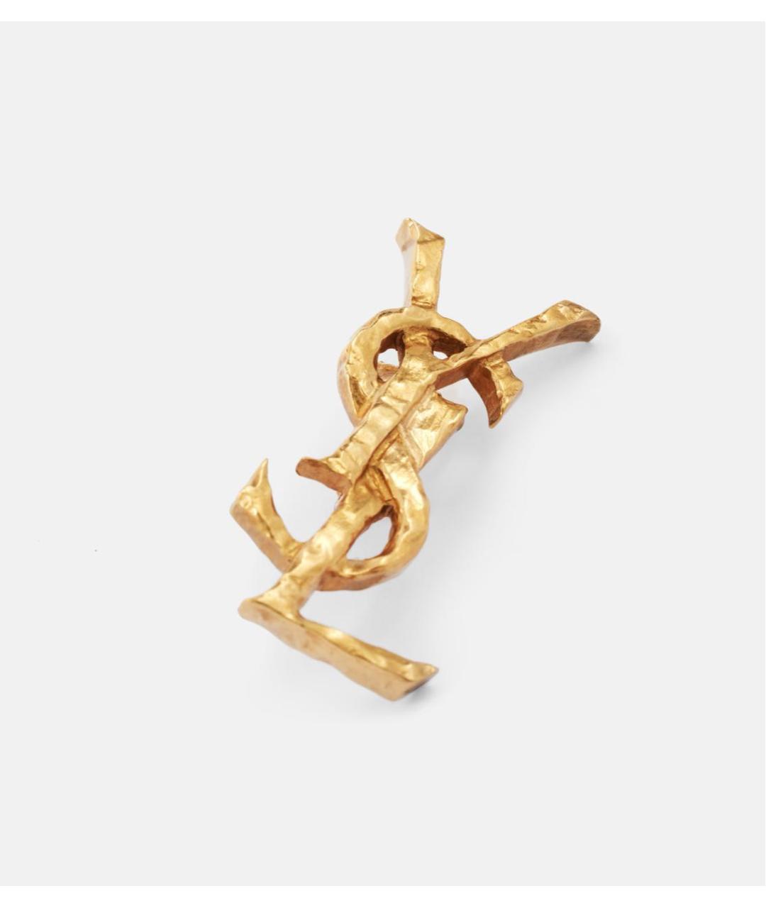 SAINT LAURENT Золотые металлические серьги, фото 3