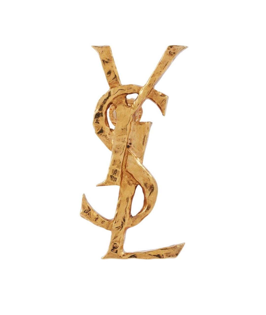 SAINT LAURENT Золотые металлические серьги, фото 1