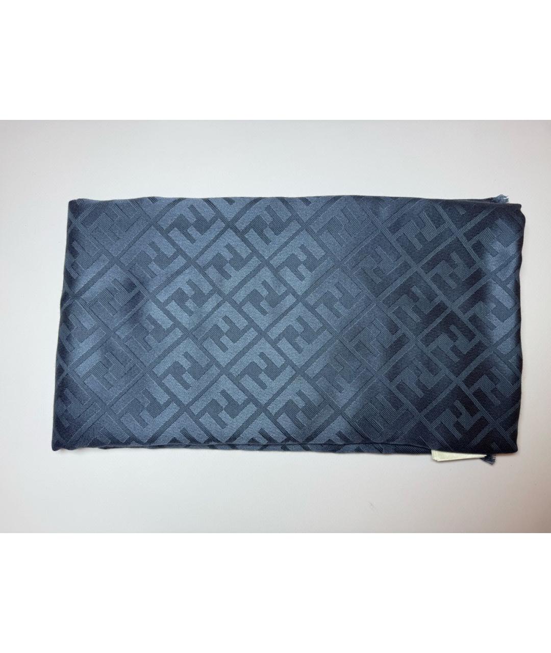 FENDI Серый шерстяной платок, фото 2