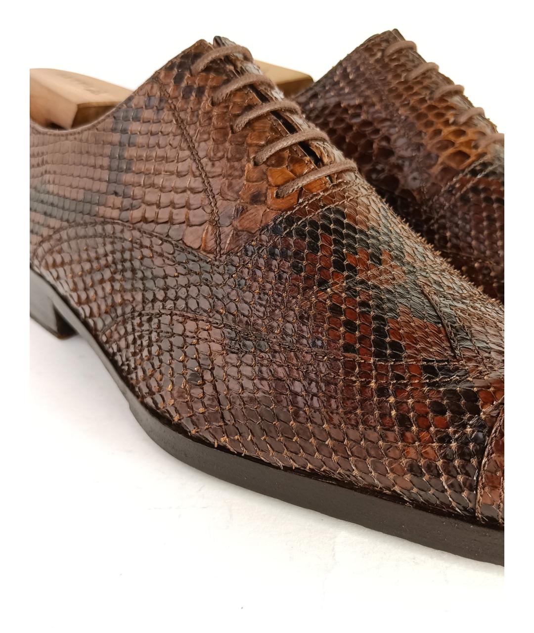 ZILLI Коричневые туфли из экзотической кожи, фото 9