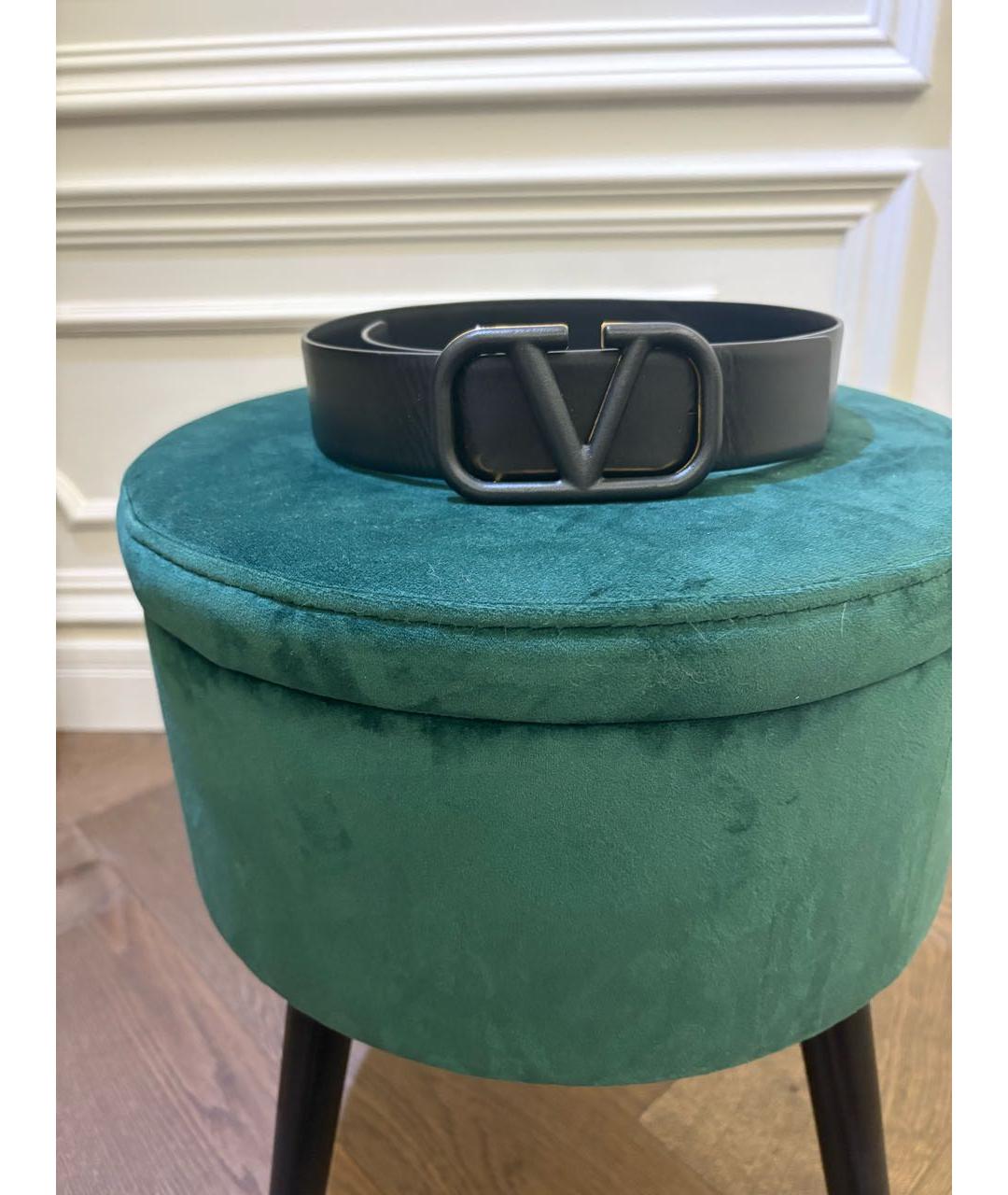 VALENTINO Черный кожаный ремень, фото 4