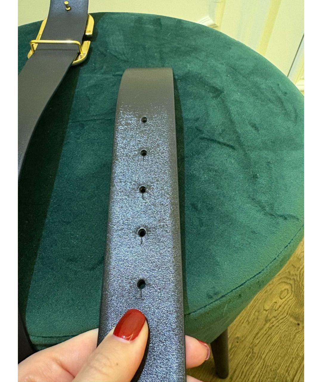 VALENTINO Черный кожаный ремень, фото 8