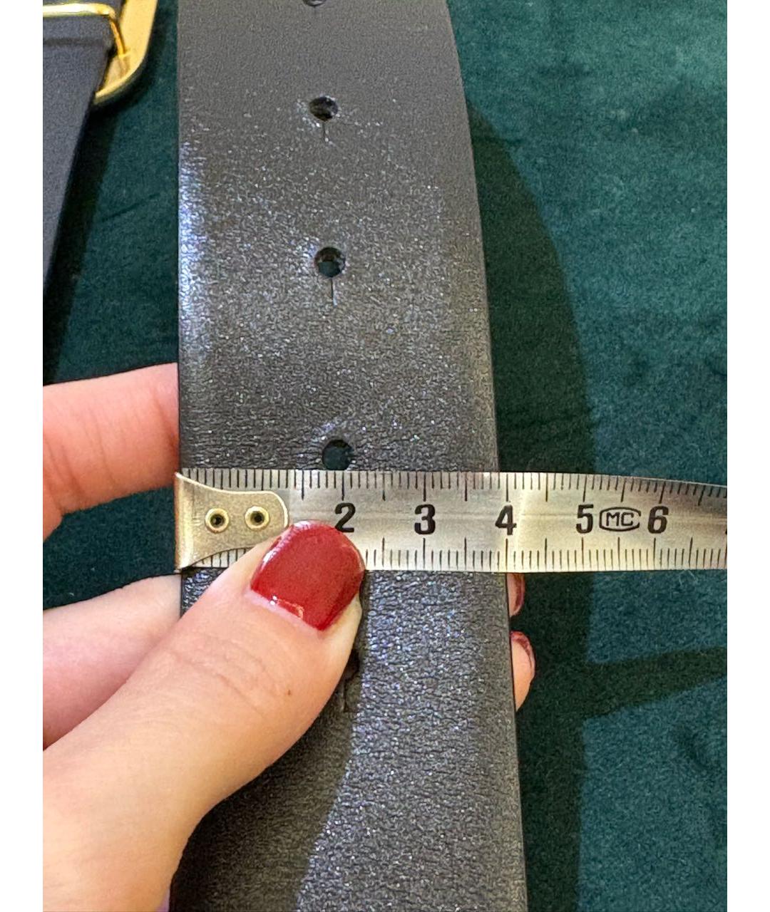 VALENTINO Черный кожаный ремень, фото 7