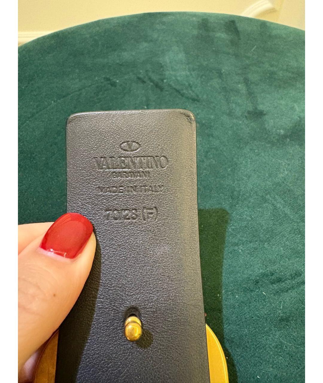 VALENTINO Черный кожаный ремень, фото 3