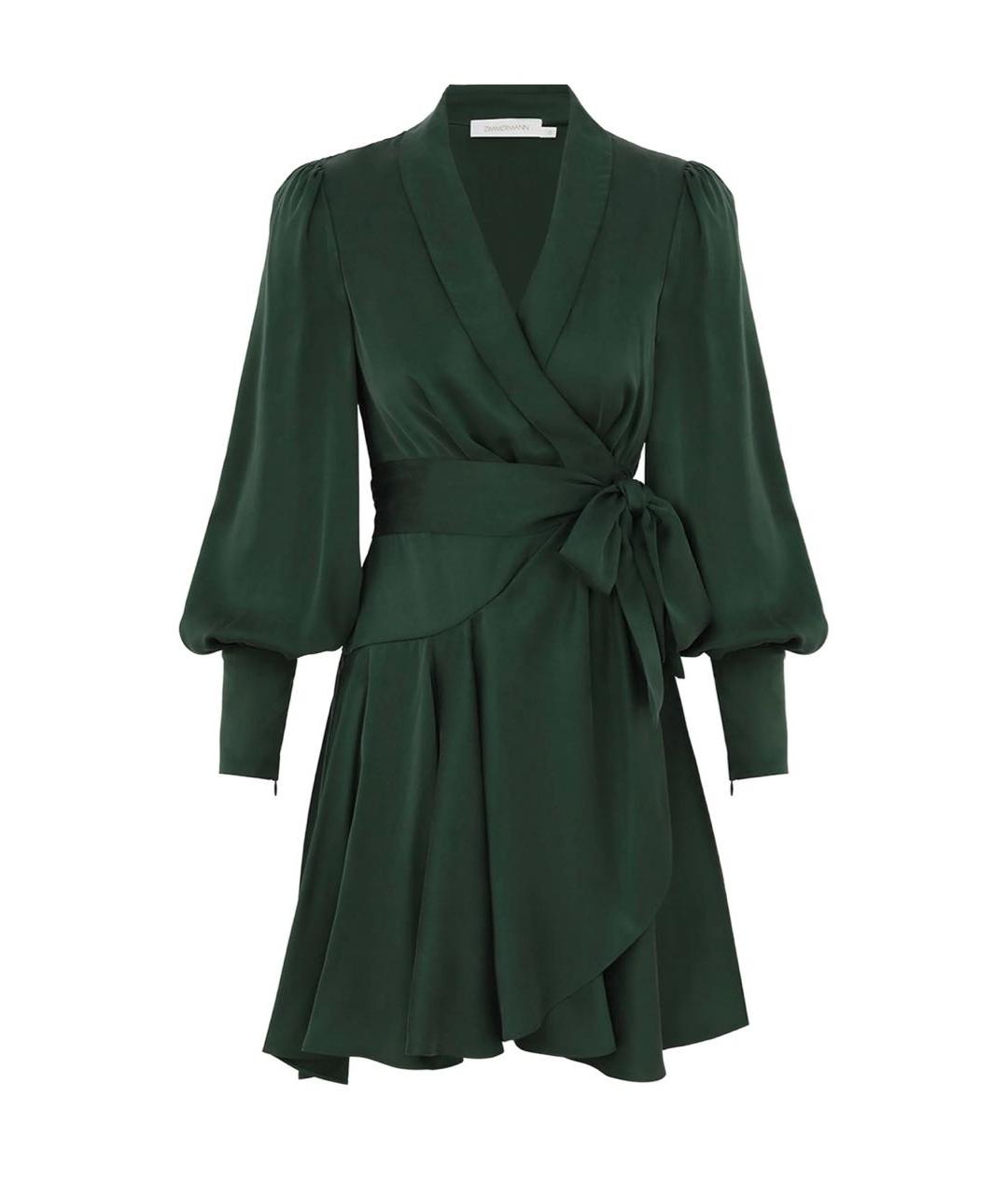 ZIMMERMANN Зеленые шелковое повседневное платье, фото 1