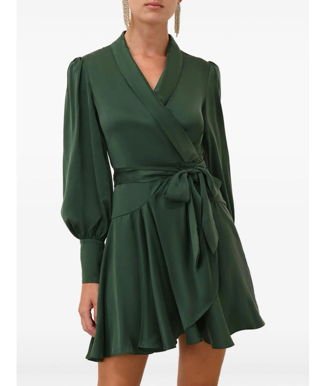 ZIMMERMANN Зеленые шелковое повседневное платье, фото 6