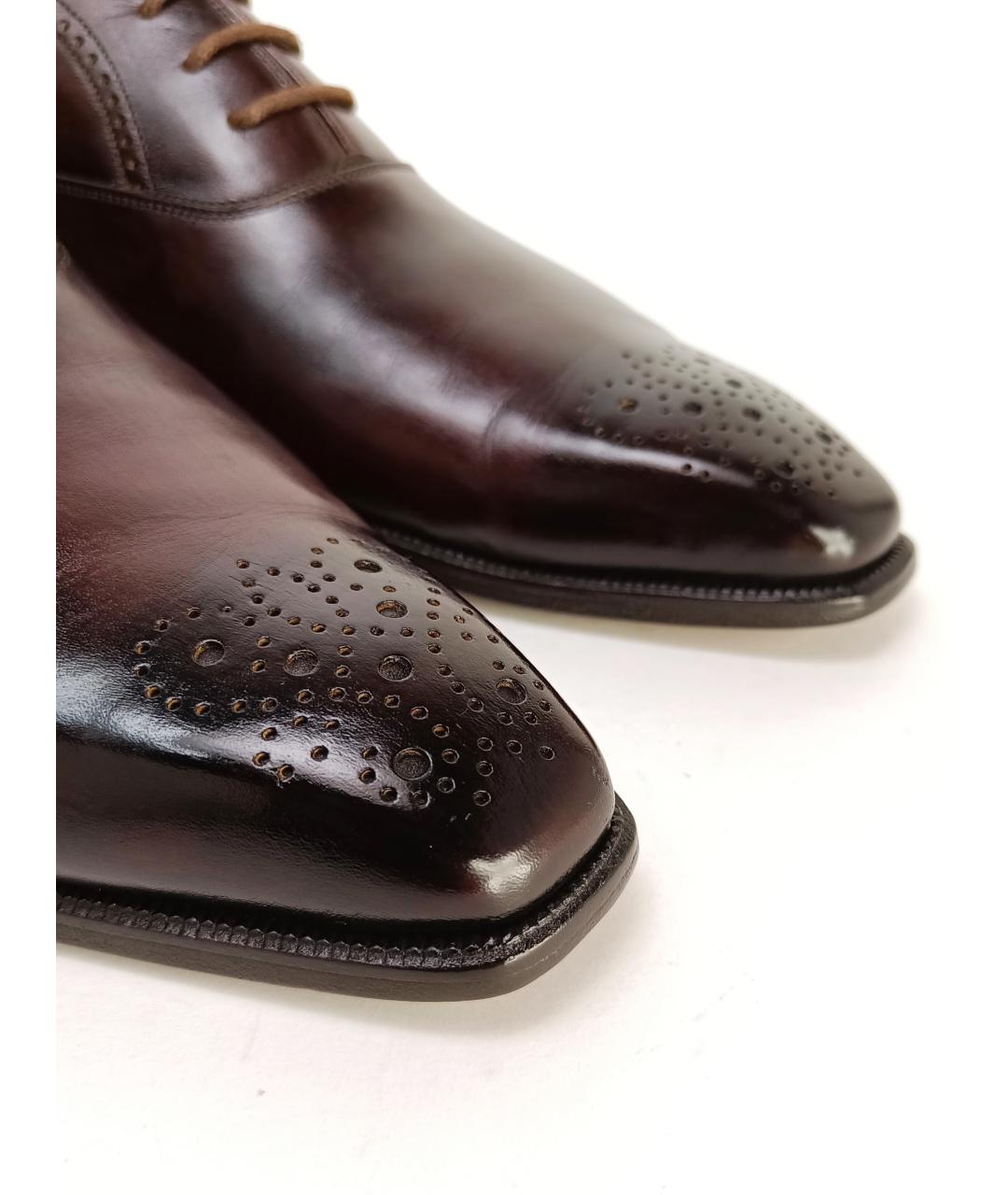 BRIONI Коричневые кожаные туфли, фото 8