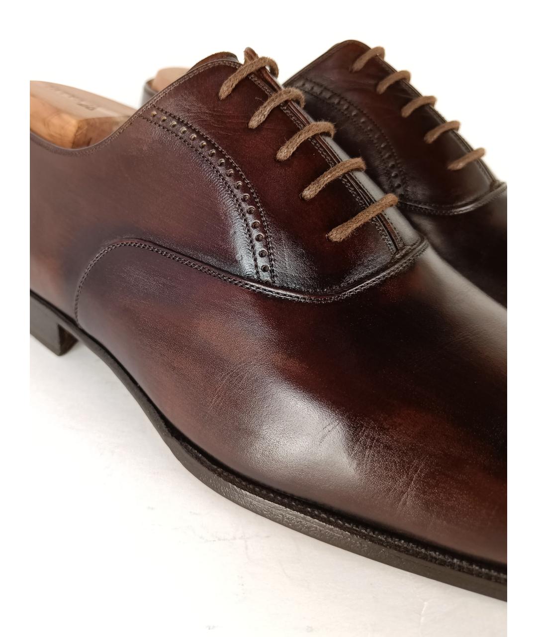 BRIONI Коричневые кожаные туфли, фото 9