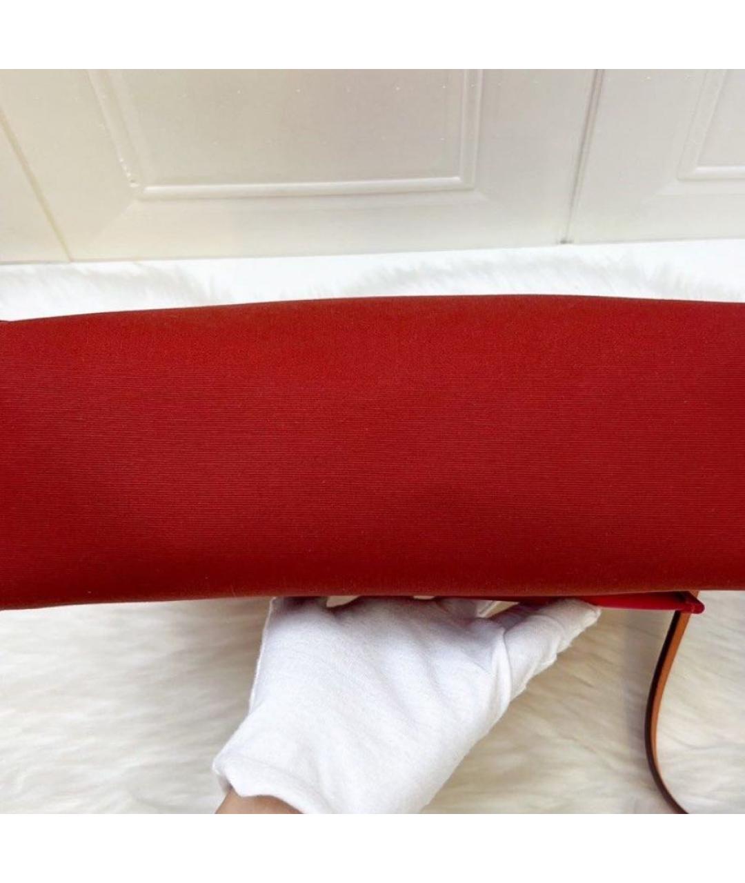 HERMES Красная тканевая сумка через плечо, фото 6