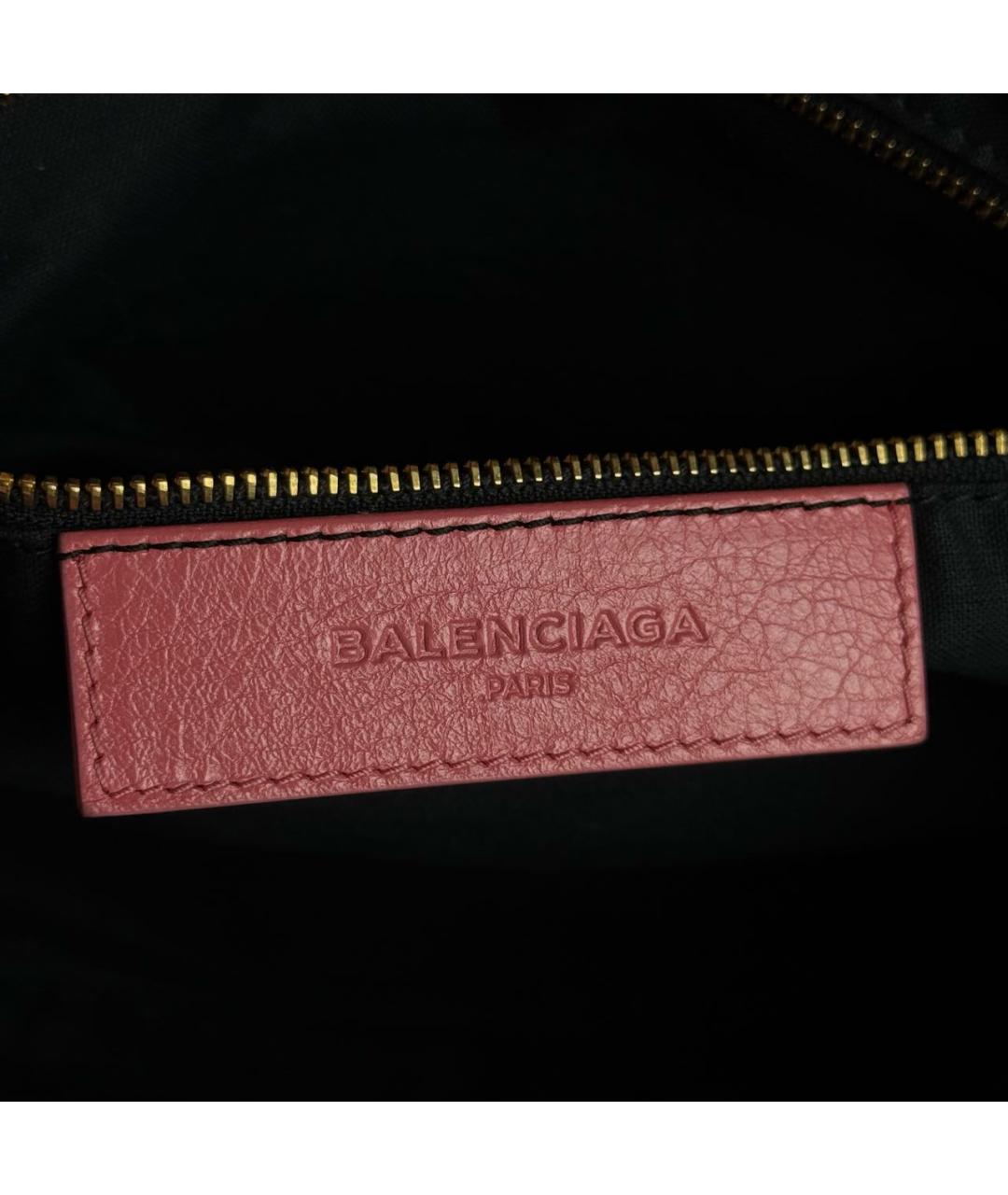 BALENCIAGA Розовая кожаная сумка с короткими ручками, фото 7