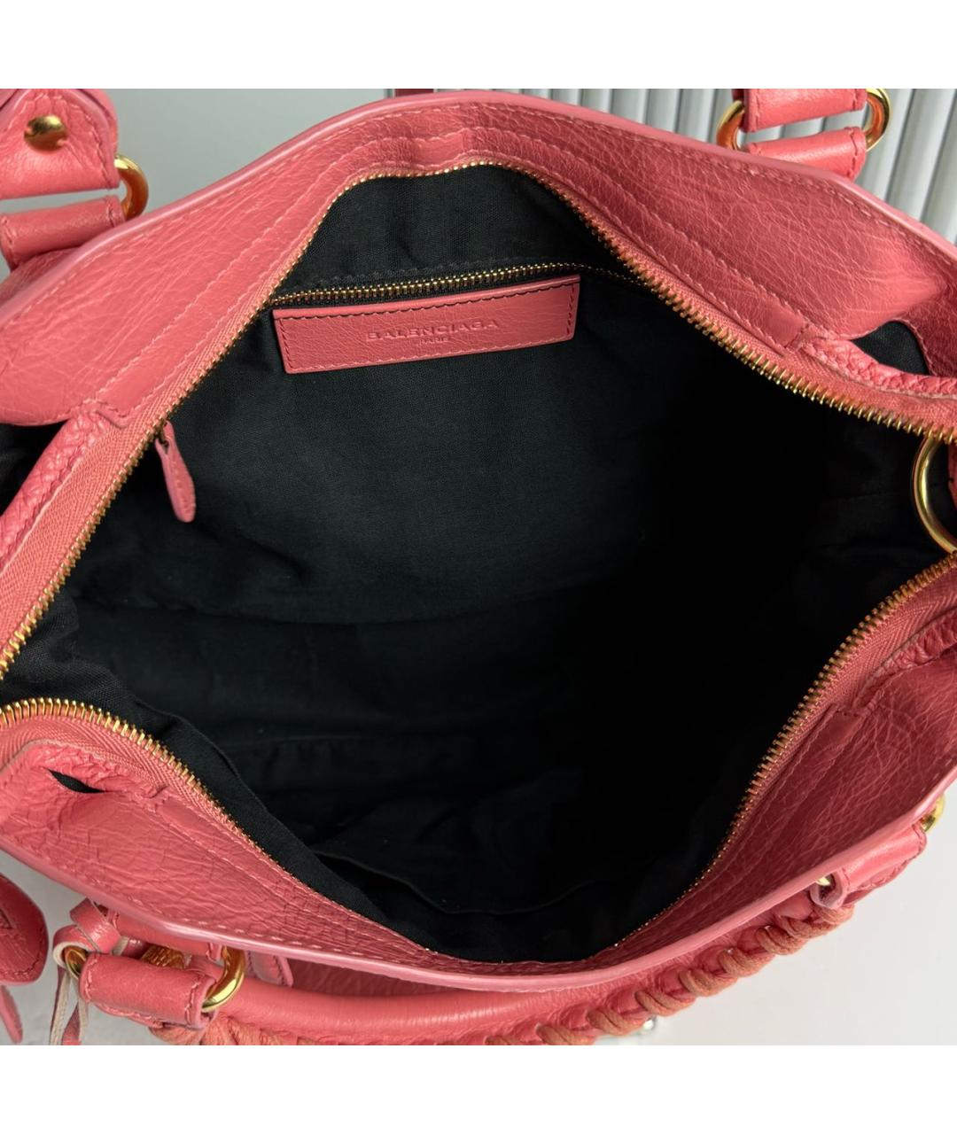 BALENCIAGA Розовая кожаная сумка с короткими ручками, фото 6