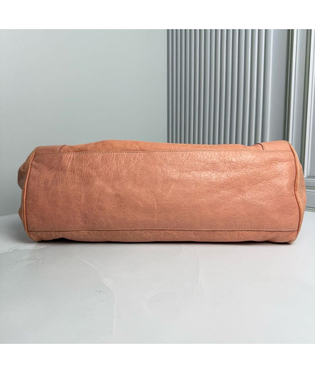 BALENCIAGA Бежевая кожаная сумка с короткими ручками, фото 3