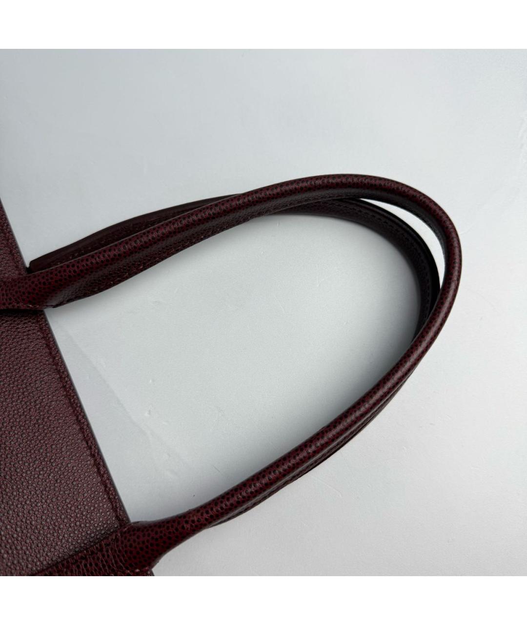 BALENCIAGA Бордовая кожаная сумка тоут, фото 4